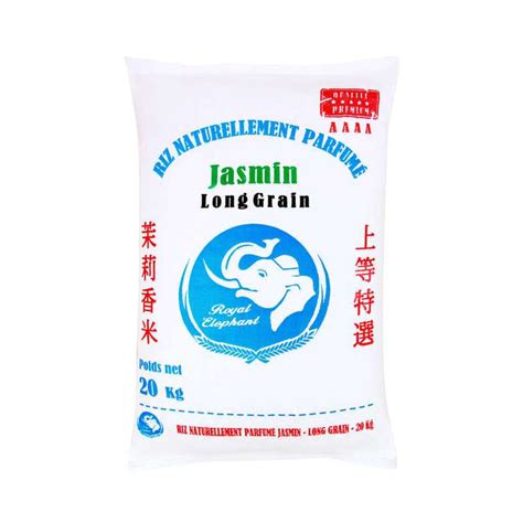 sac de riz long royal elephant jasmin - 20 kg